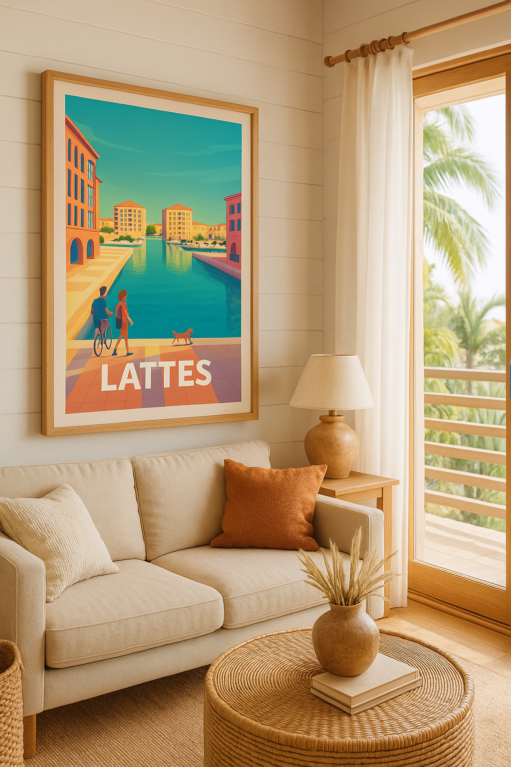 Hérault France Affiche de Lattes - Escapade paisible au bord de l'eau