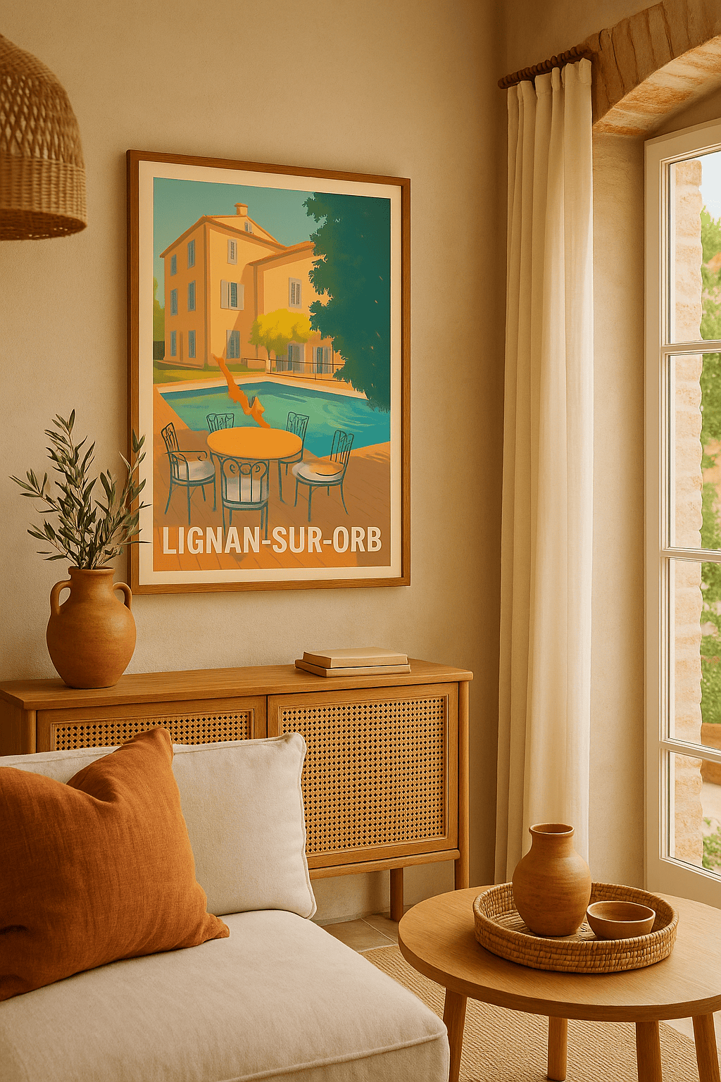 Hérault France Affiche de Lignan-sur-Orb - Oasis de douceur Méditerranéenne