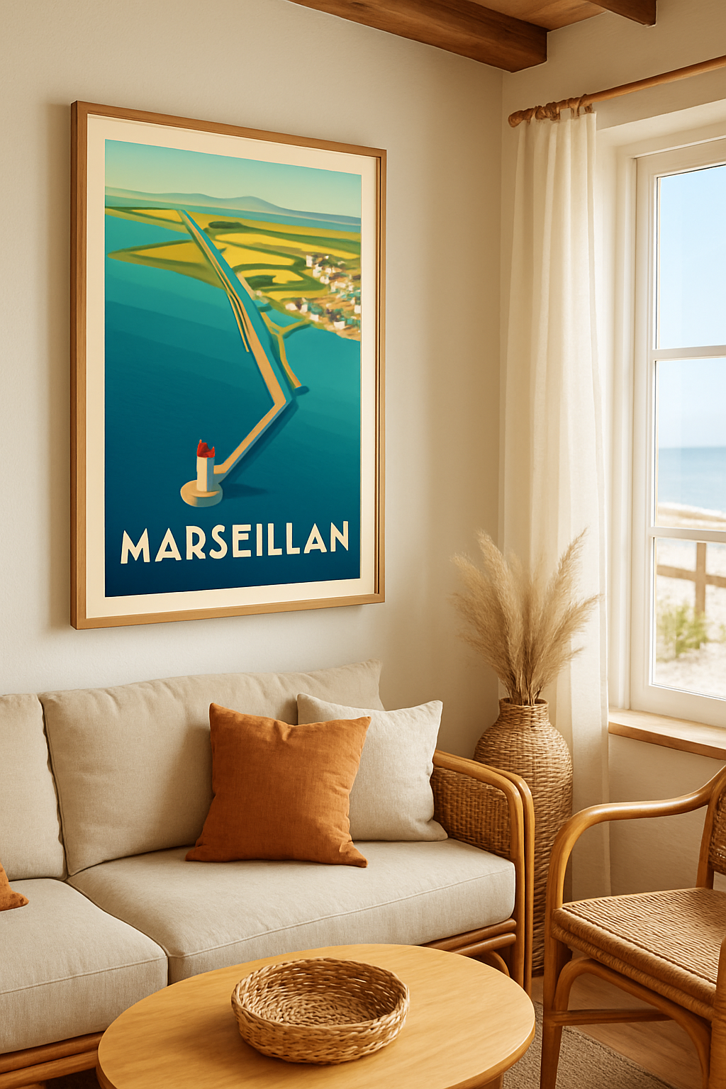 Affiche Marseillan — Charme méditerranéen au bord de l'eau · poster d'art de Marseillan