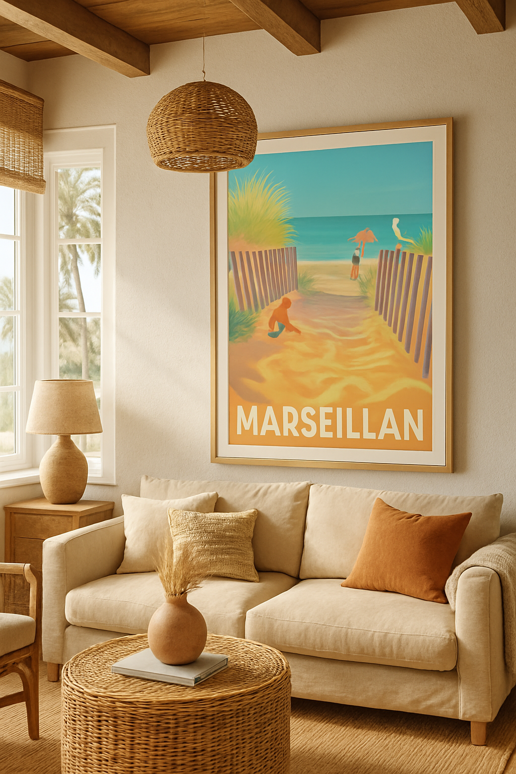 Hérault France Affiche de Marseillan - Évasion Balnéaire et Douceur d'Été
