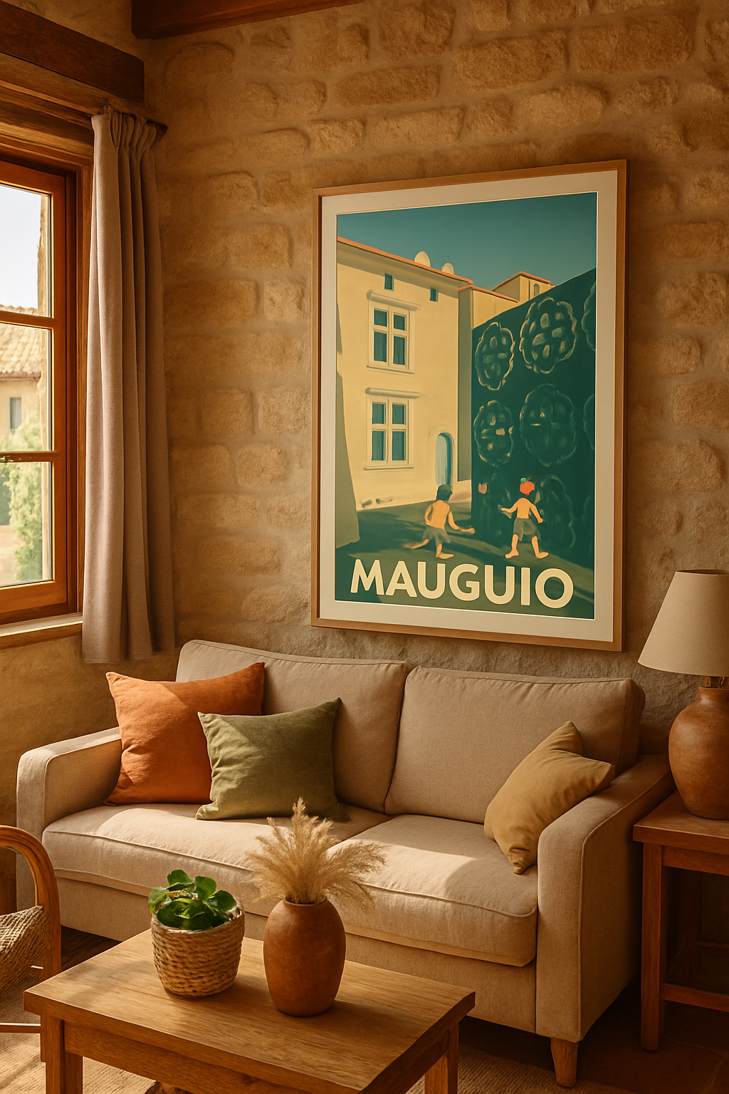Hérault France Affiche de Mauguio - Une après-midi ensoleillée au cœur de la ville