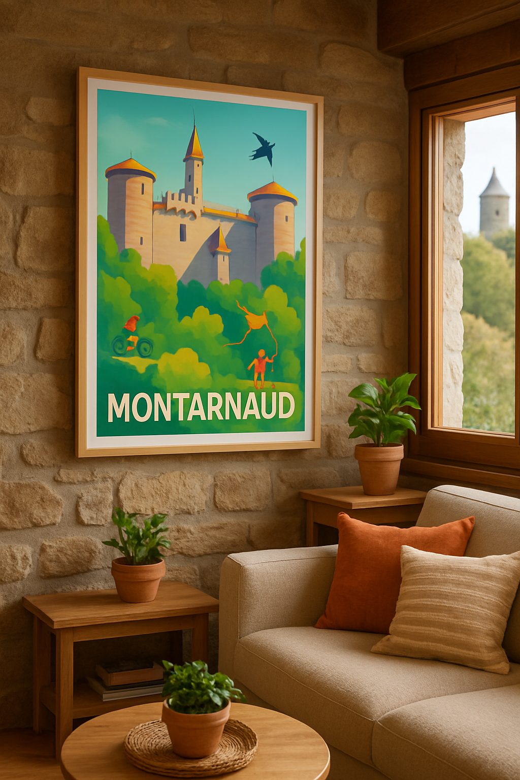 Hérault France Affiche de Montarnaud - Charme médiéval et nature en plein air