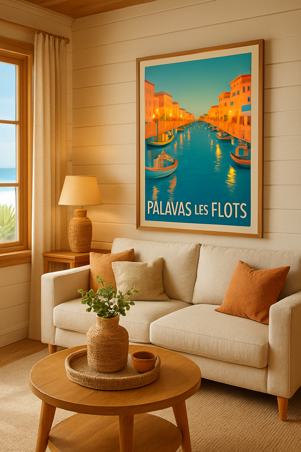 Affiche Palavas-les-Flots — Charme et sérénité au bord de l'eau · poster d'art de Palavas-les-Flots
