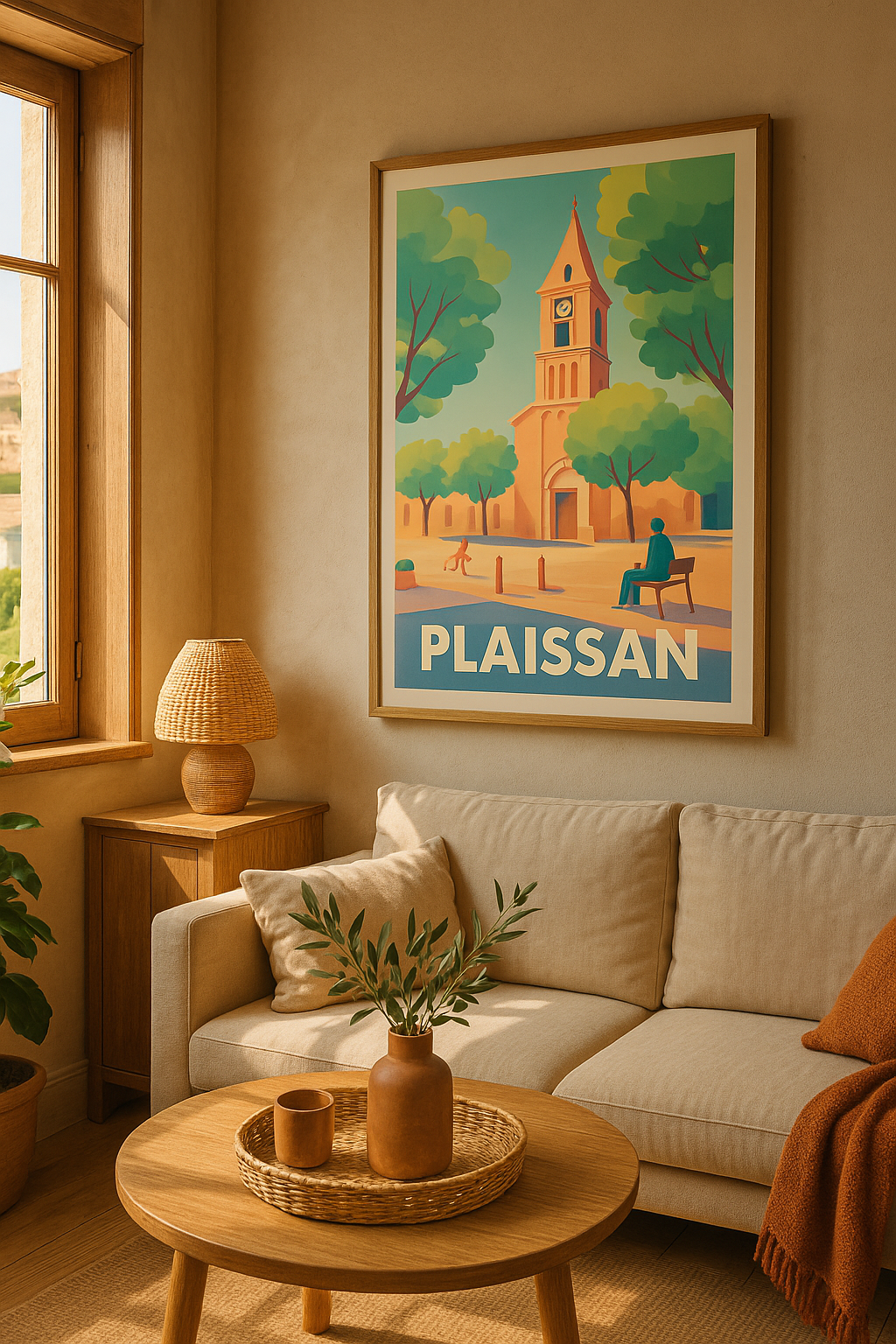Affiche Plaissan — Douceur de vivre au cœur du village · poster d'art de Plaissan