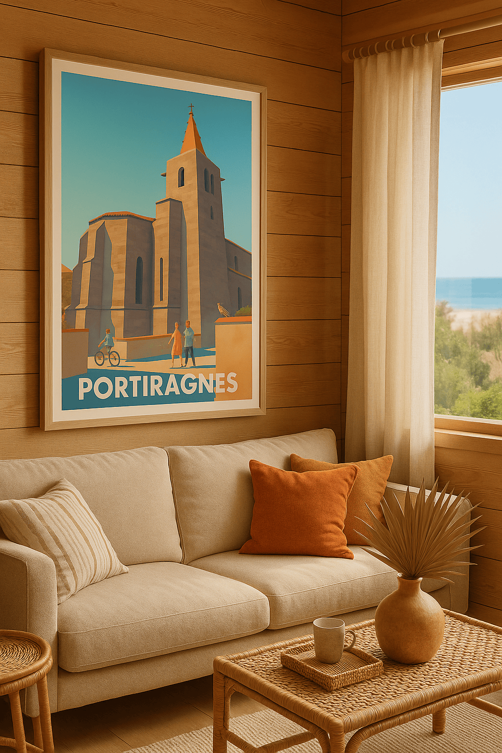 Hérault France Affiche de Portiragnes - Charme et sérénité méditerranéenne