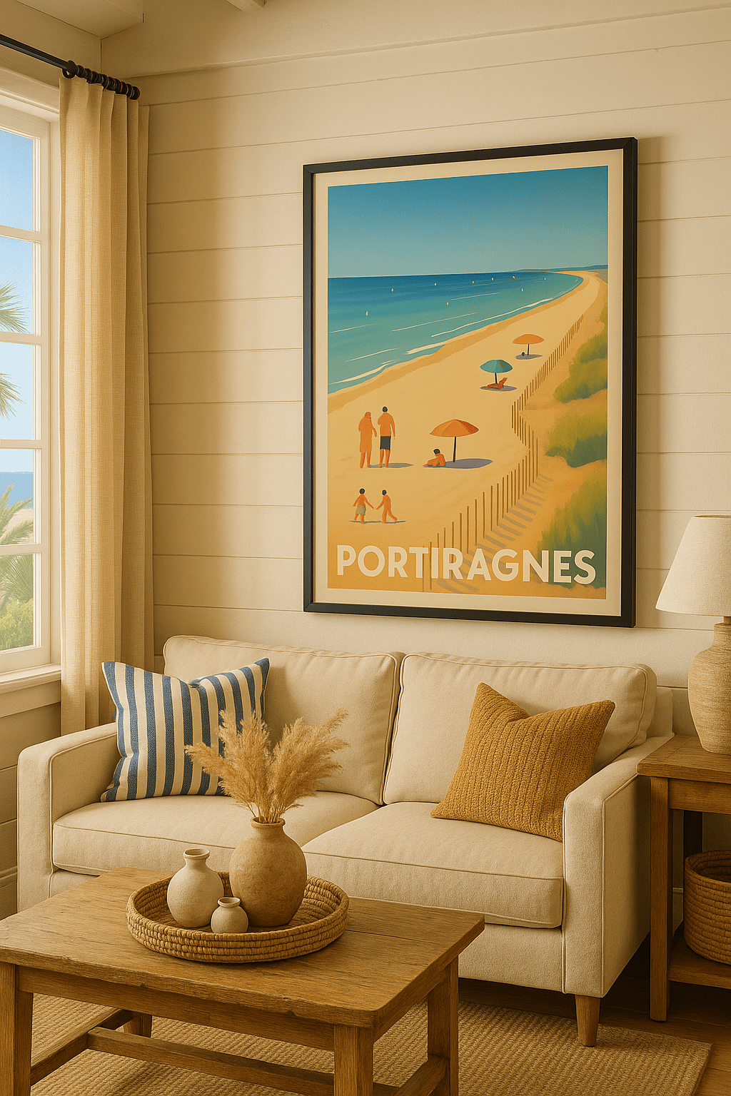 Hérault France Affiche de Portiragnes - Plages ensoleillées et douceur méditerranéenne