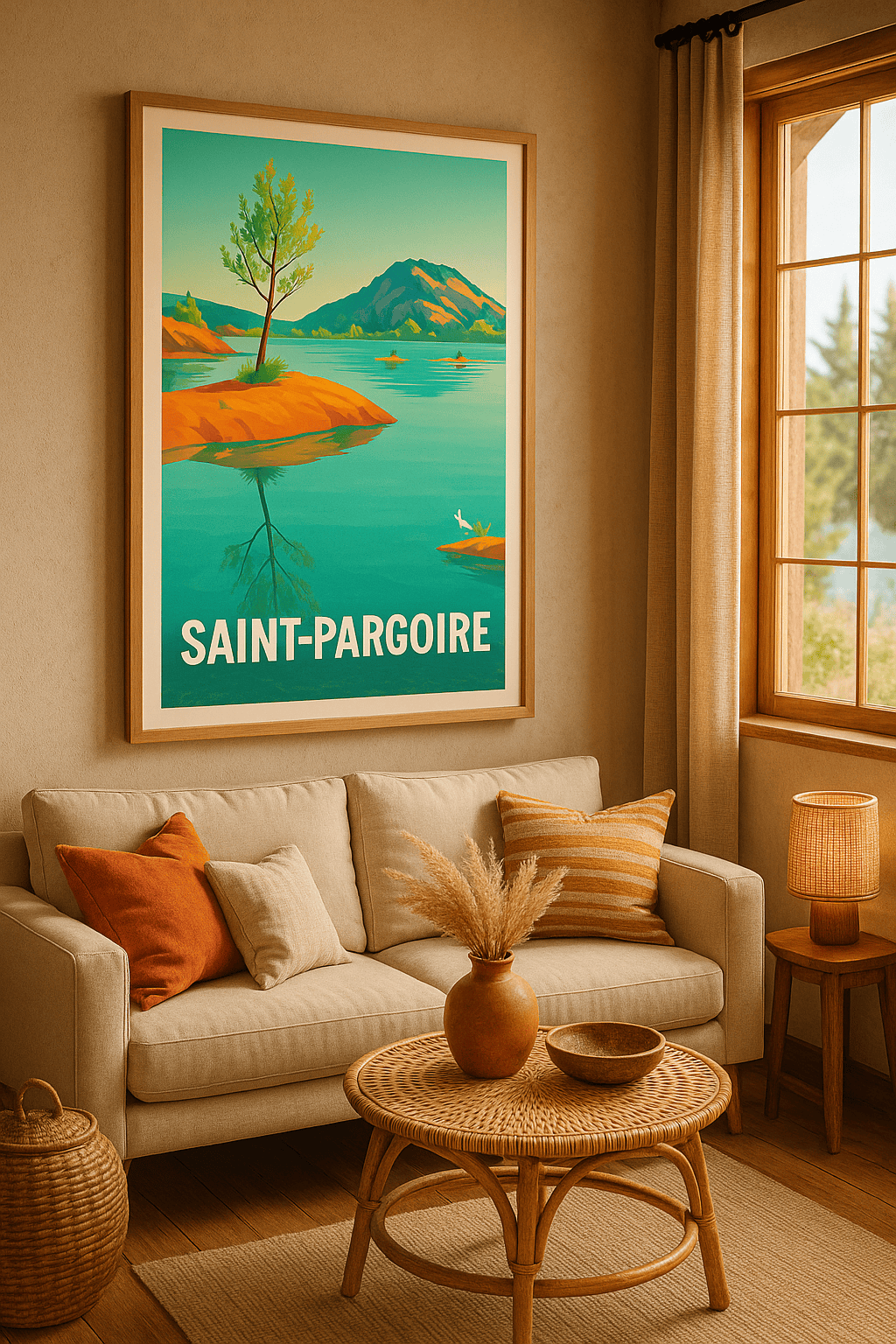Affiche Saint-Pargoire — Évasion naturelle au fil de l'eau · poster d'art de Saint-Pargoire