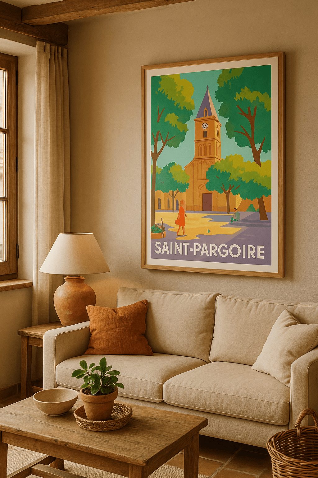 Affiche Saint-Pargoire — Tranquillité et charme en plein cœur du village · poster d'art de Saint-Pargoire