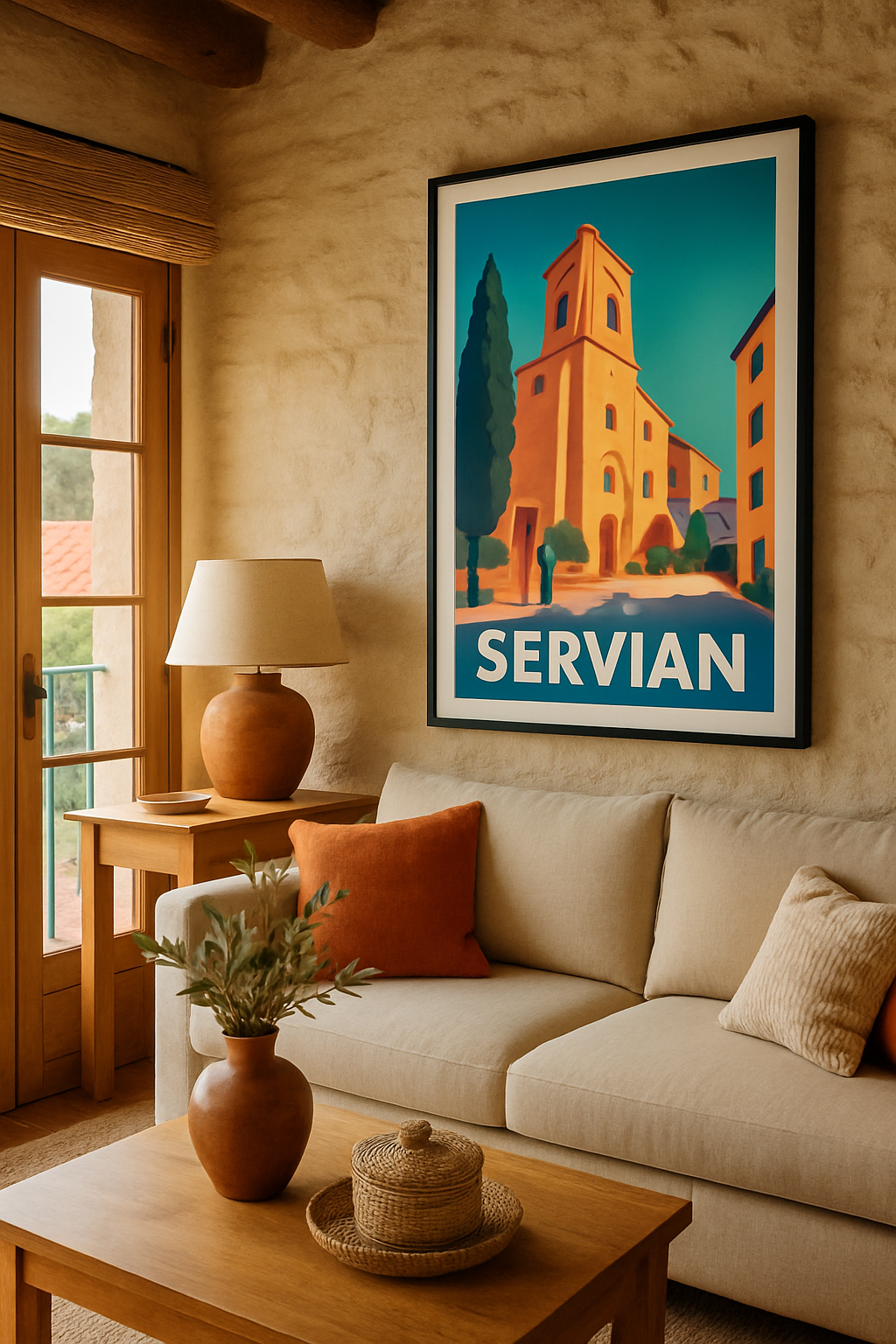 Affiche Servian — Charme et sérénité au cœur du village · poster d'art de Servian