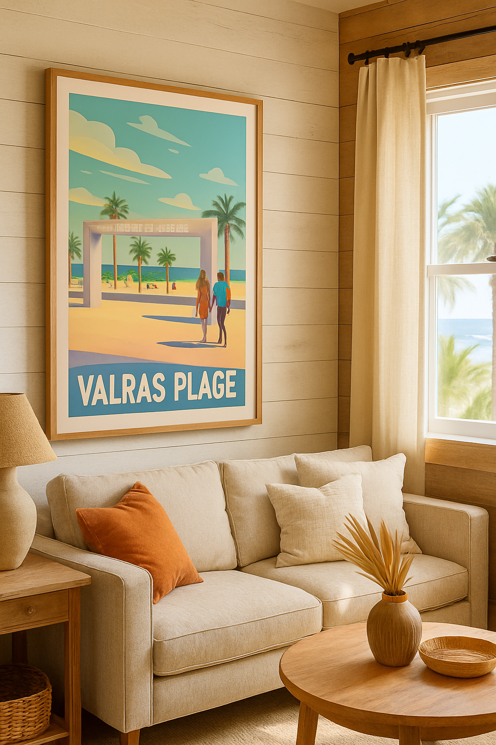 Affiche Valras-Plage — Escale ensoleillée au bord de la Méditerranée · poster d'art de Valras-Plage