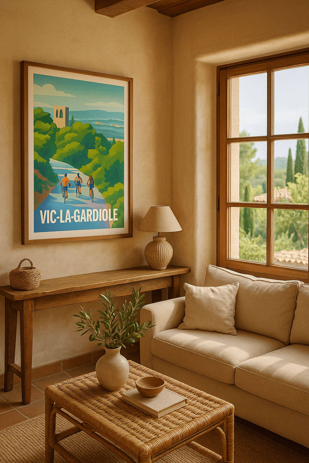 Hérault France Affiche de Vic-la-Gardiole - Évasion à vélo en pleine nature