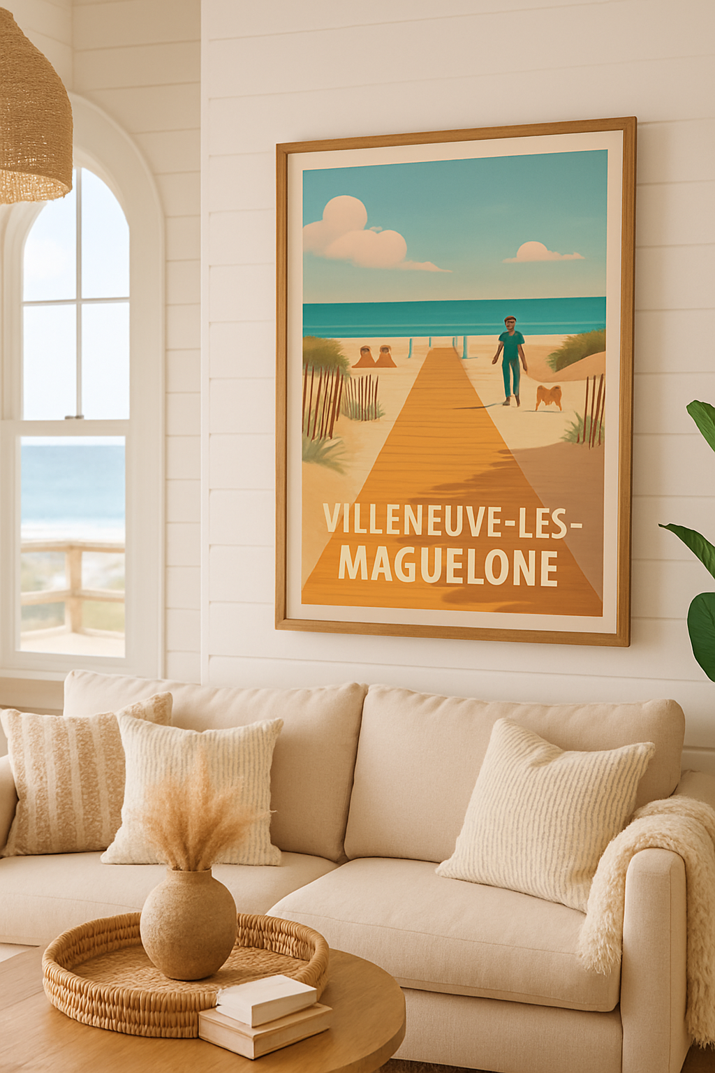 Affiche Villeneuve-lès-Maguelone — Invitation à la sérénité balnéaire · poster d'art de Villeneuve-lès-Maguelone