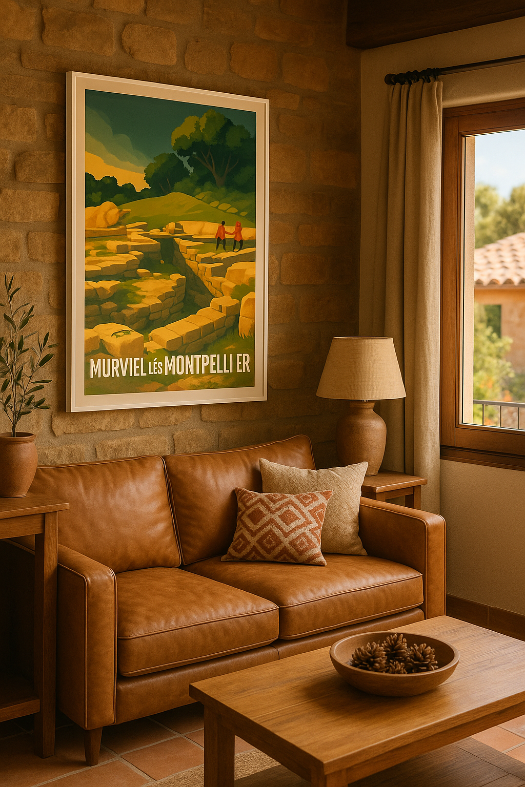 Affiche Murviel-lès-Montpellier — Voyage au cœur des vestiges antiques · poster d'art de Murviel-lès-Montpellier