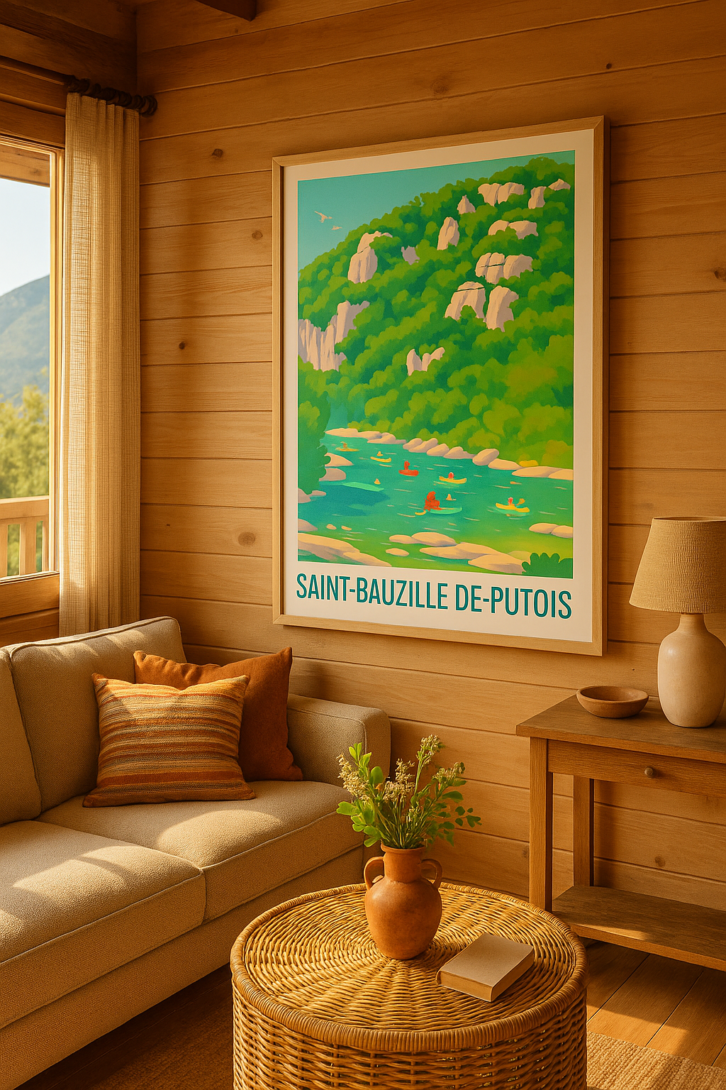 Affiche Saint-Bauzille-de-Putois — Aventure et Nature au fil de l'eau · poster d'art de Saint-Bauzille-de-Putois