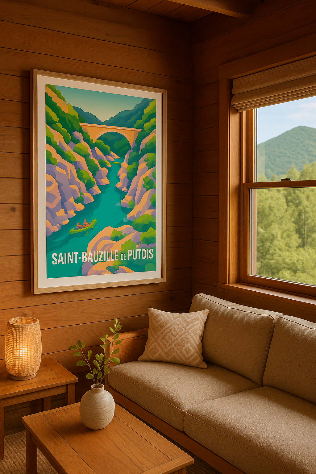 Hérault France Affiche Saint-Bauzille-de-Putois - Évasion nature au fil de l'eau