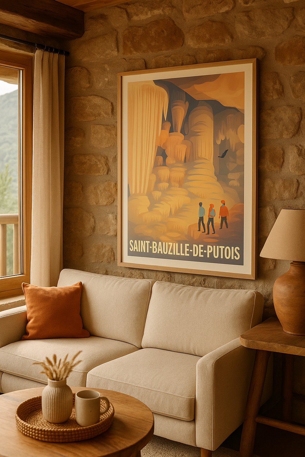 Hérault France Affiche Saint-Bauzille-de-Putois - Exploration souterraine fascinante