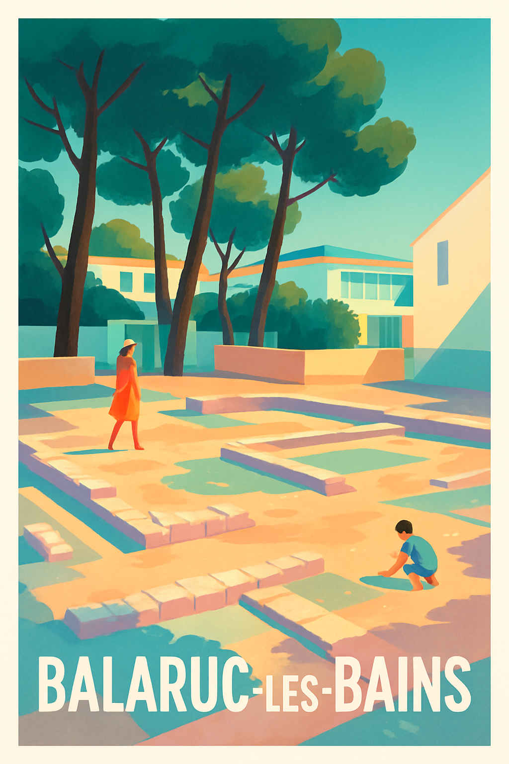 Affiche Balaruc-les-Bains — Escapade ensoleillée au cœur de la nature · poster d'art de Balaruc-les-Bains