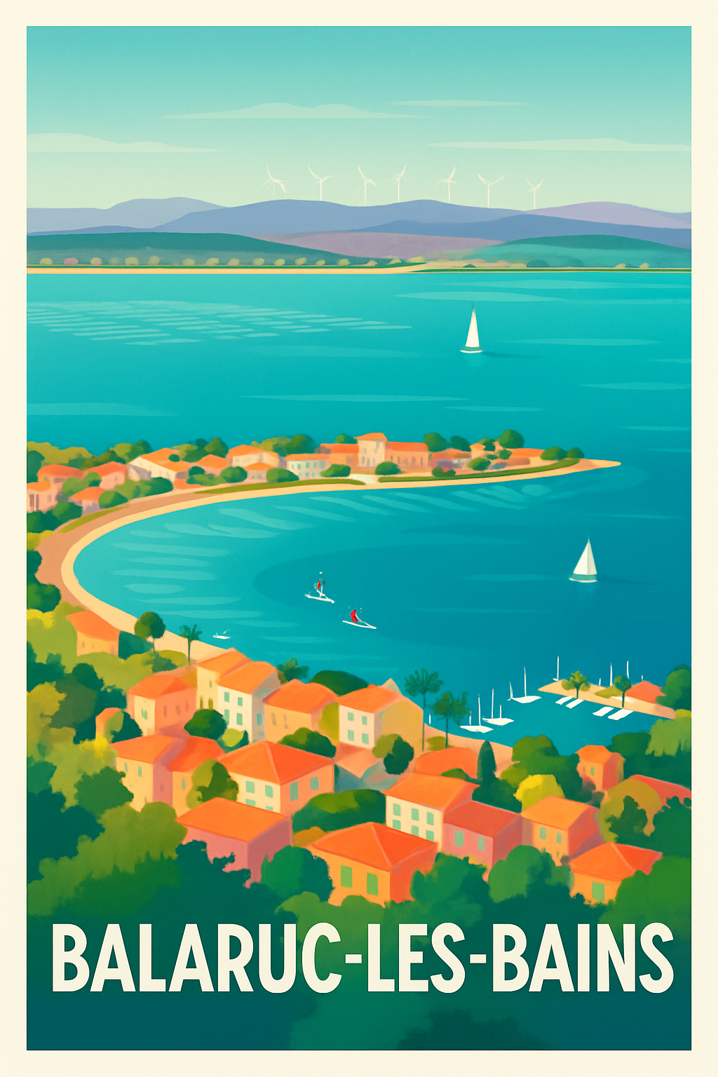 Affiche Balaruc-les-Bains — L'évasion en bord de lagune · poster d'art de Balaruc-les-Bains
