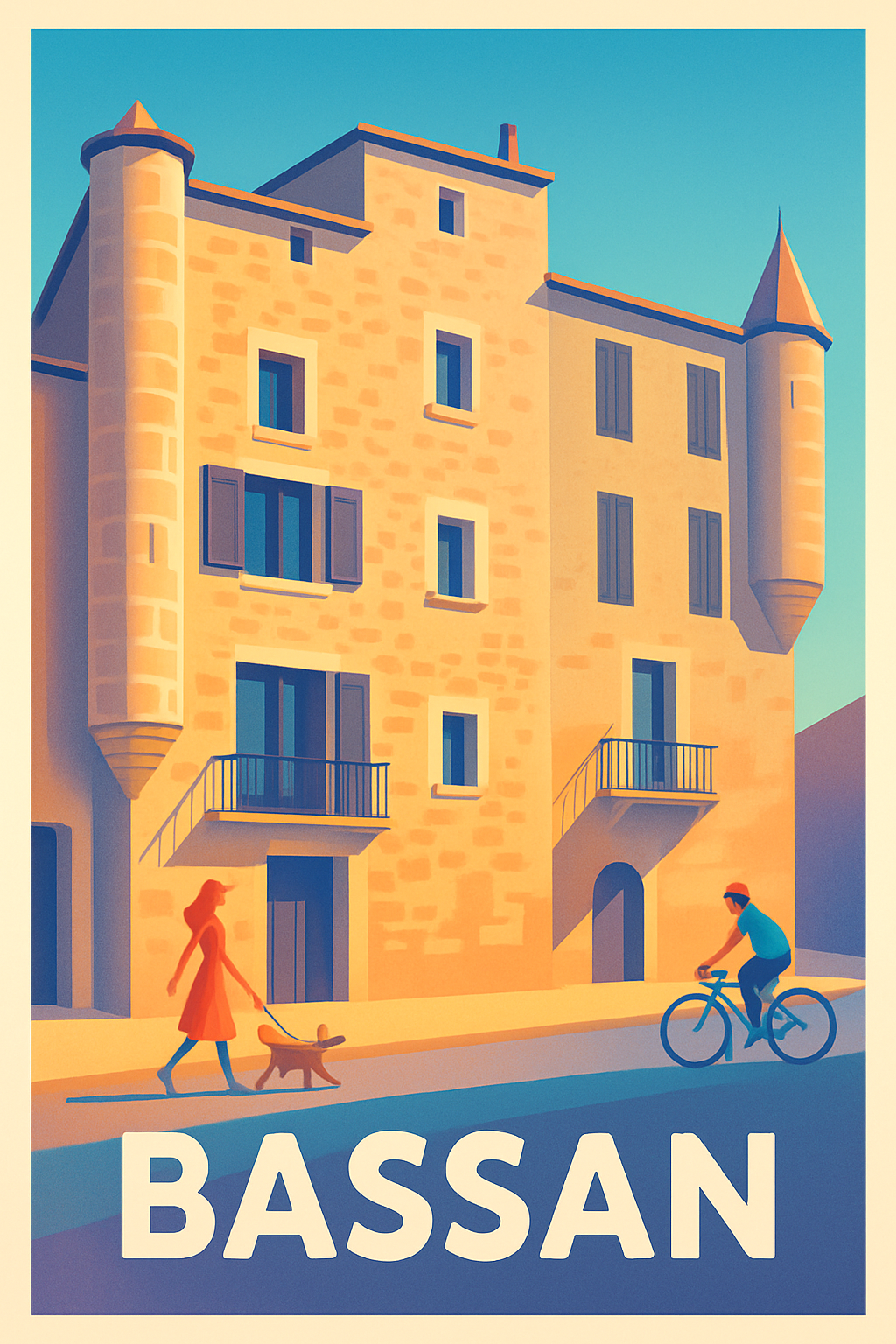 Affiche Bassan — Charme ensoleillé et douceur de vie · poster d'art de Bassan