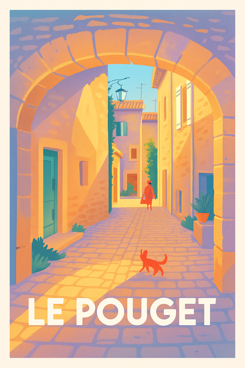 Affiche Le Pouget — Charme authentique et lumière dorée · poster d'art de Le Pouget