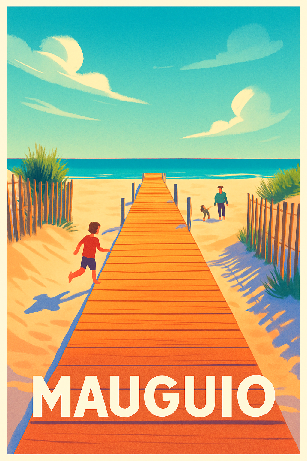 Affiche Mauguio — Évasion estivale sur la plage · poster d'art de Mauguio