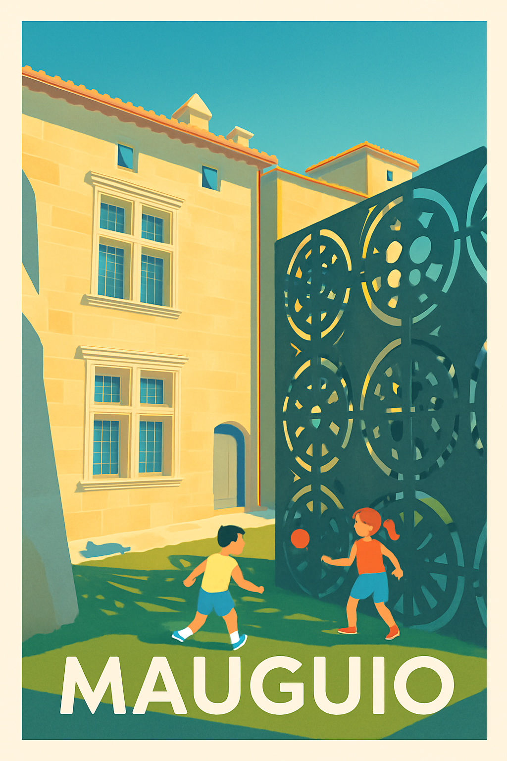 Hérault France Pas de Cadre / 20 × 30cm Affiche de Mauguio - Une après-midi ensoleillée au cœur de la ville
