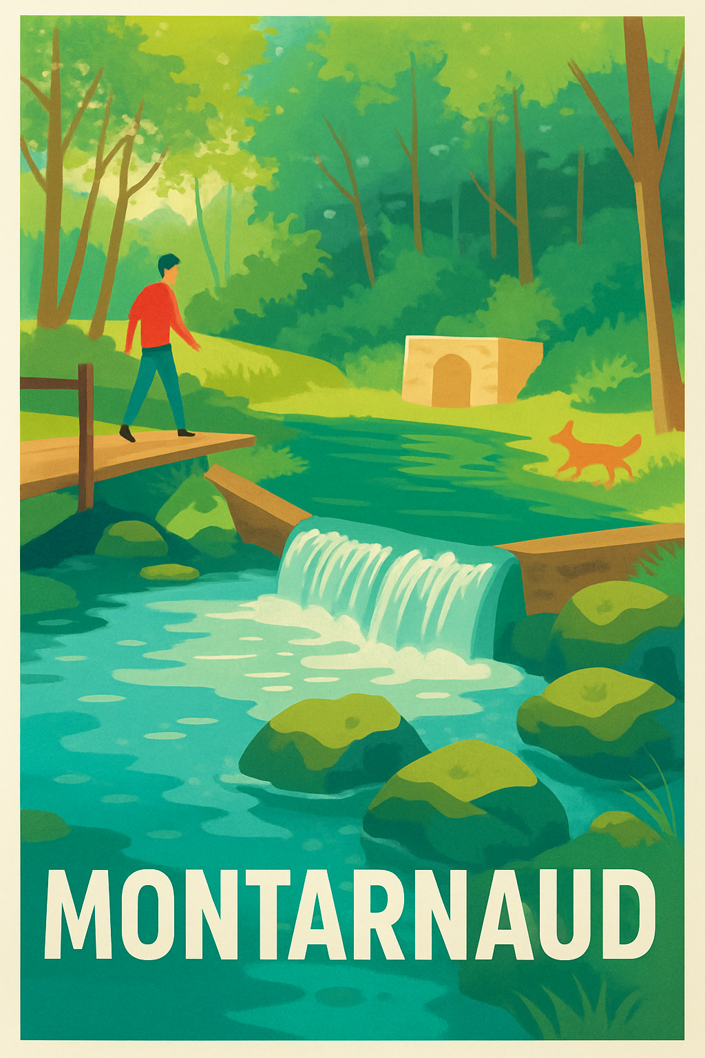 Hérault France Pas de Cadre / 20 × 30cm Affiche de Montarnaud - L'Évasion Nature au Cœur de la Forêt
