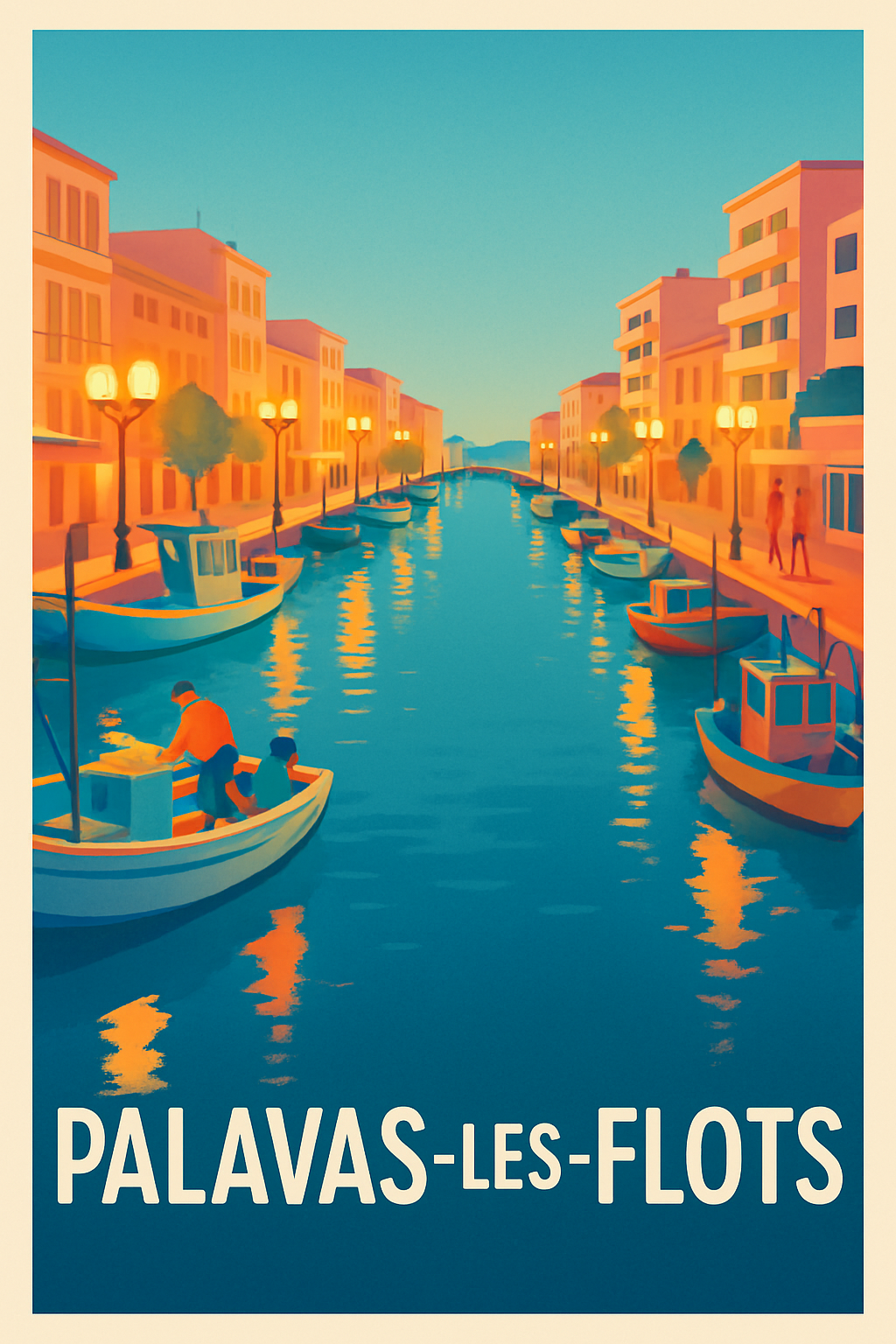 Affiche Palavas-les-Flots — Charme et sérénité au bord de l'eau · poster d'art de Palavas-les-Flots
