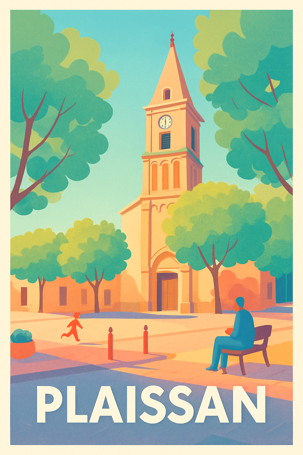 Affiche Plaissan — Douceur de vivre au cœur du village · poster d'art de Plaissan