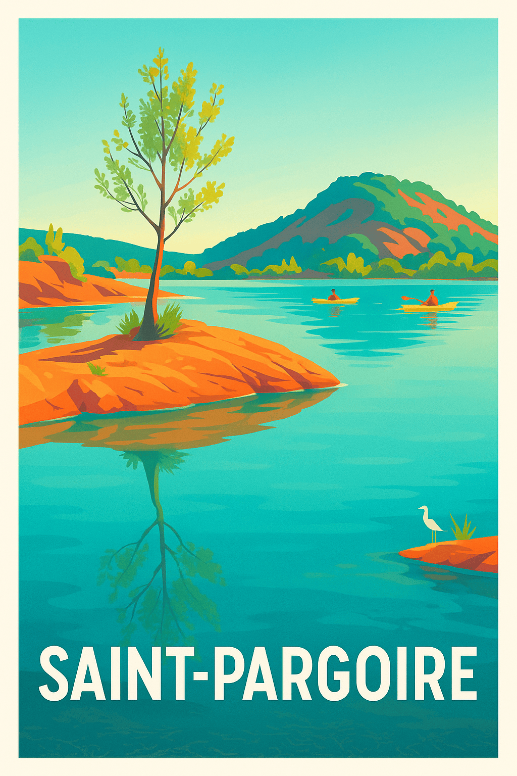 Affiche Saint-Pargoire — Évasion naturelle au fil de l'eau · poster d'art de Saint-Pargoire