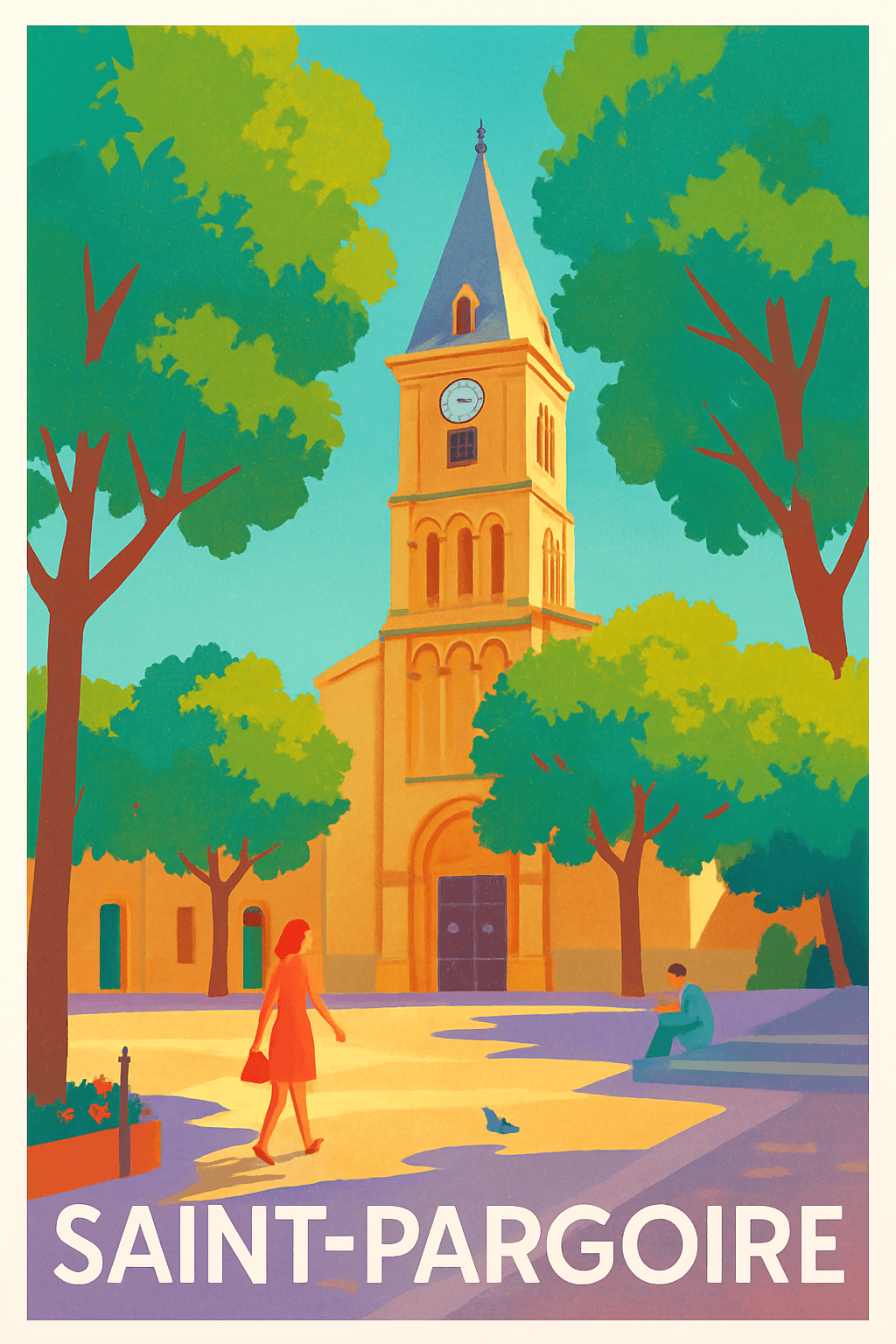 Affiche Saint-Pargoire — Tranquillité et charme en plein cœur du village · poster d'art de Saint-Pargoire