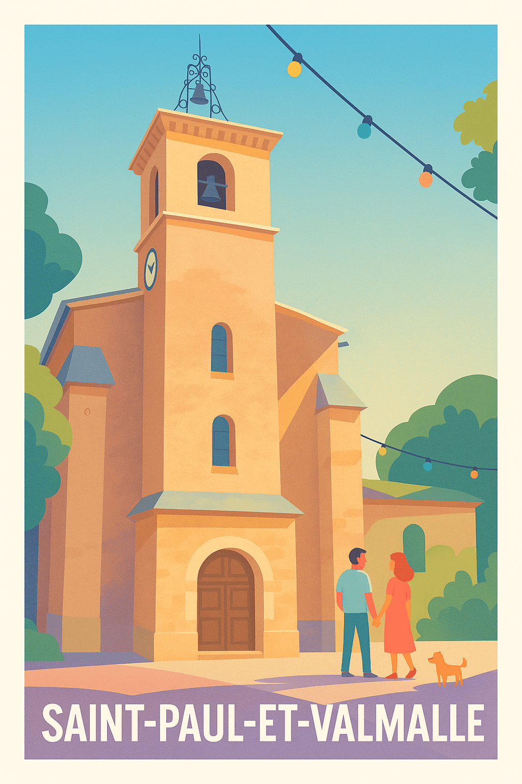 Hérault France Pas de Cadre / 20 × 30cm Affiche de Saint-Paul-et-Valmalle - Charme et Sérénité Provençale