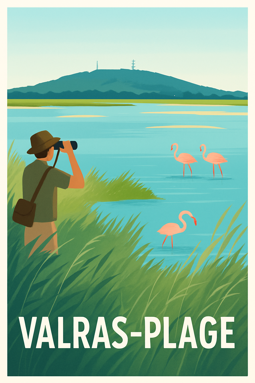 Hérault France Pas de Cadre / 20 × 30cm Affiche de Valras-Plage - Explorations au cœur de la nature sauvage