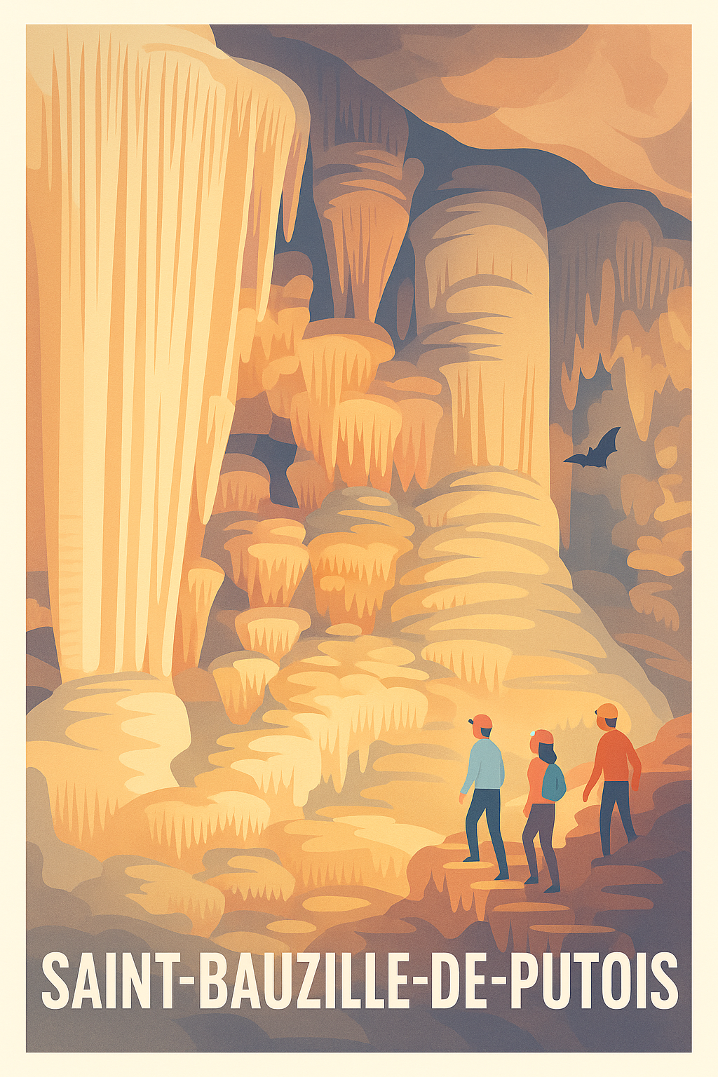 Hérault France Pas de Cadre / 20 × 30cm Affiche Saint-Bauzille-de-Putois - Exploration souterraine fascinante