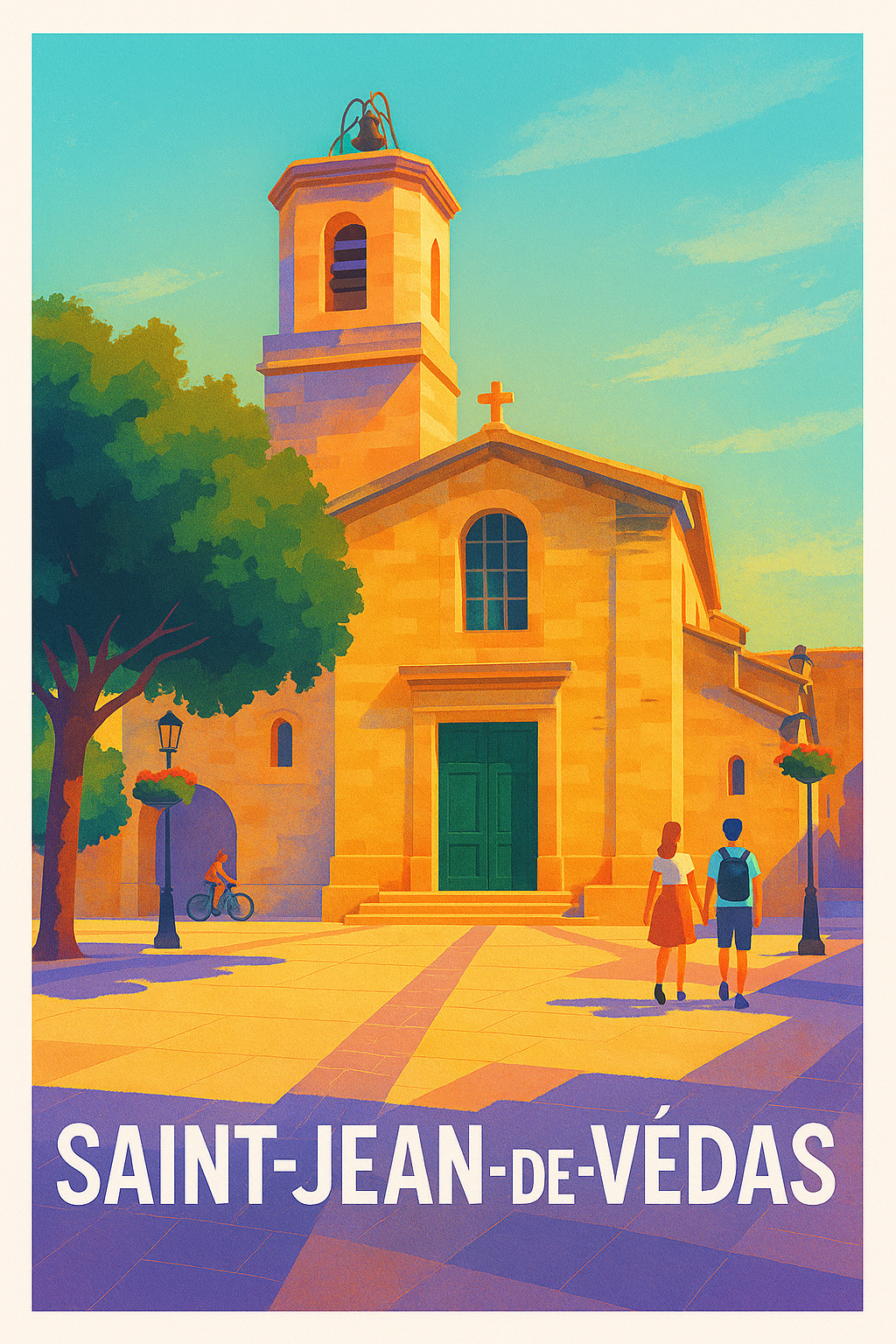 Hérault France Pas de Cadre / 20 × 30cm Affiche Saint-Jean-de-Védas - Charme et sérénité au cœur du Sud
