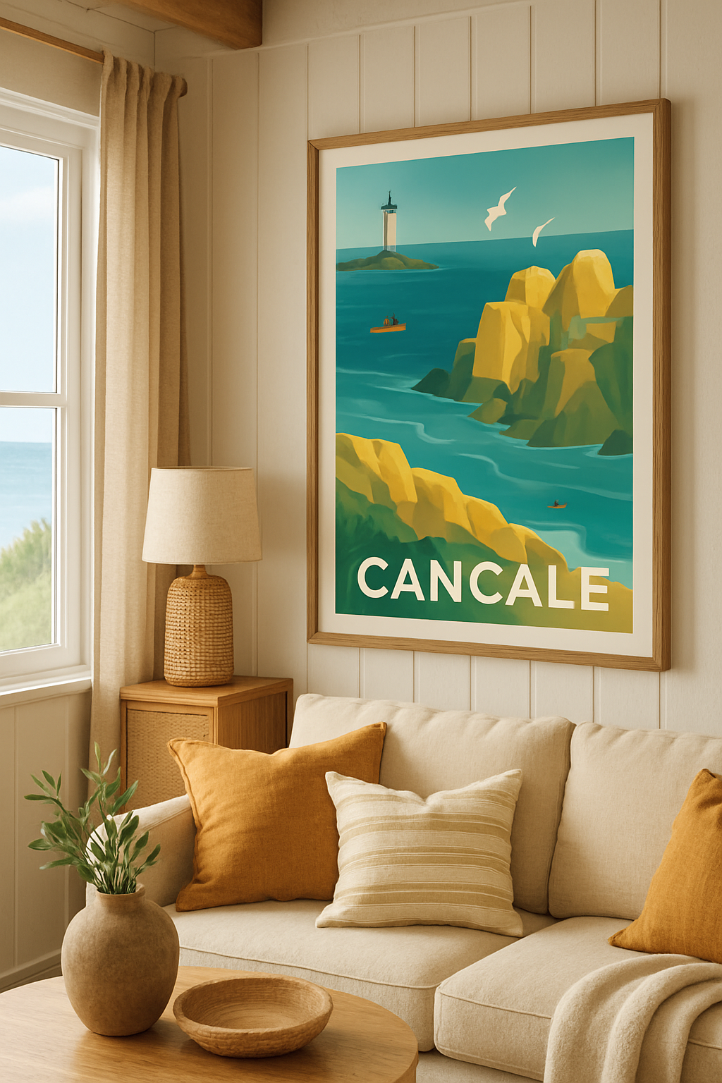 Ille-et-Vilaine France Affiche de Cancale - L'élégance sauvage de la côte bretonne
