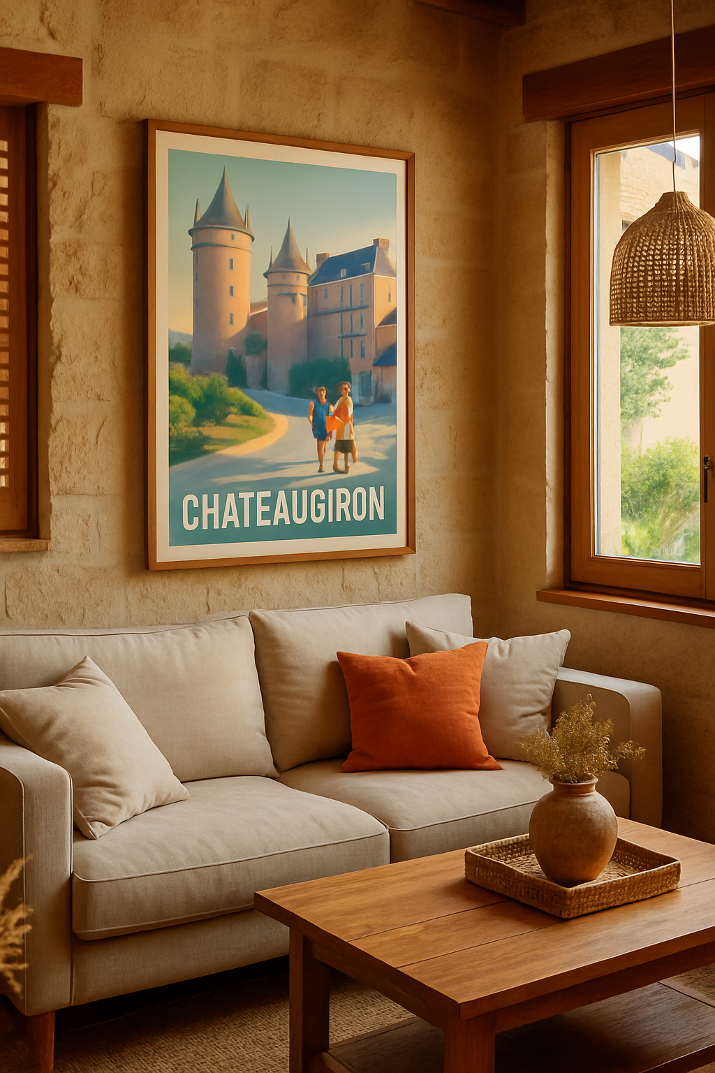 Ille-et-Vilaine France Affiche de Châteaugiron - Promenade au cœur du patrimoine breton
