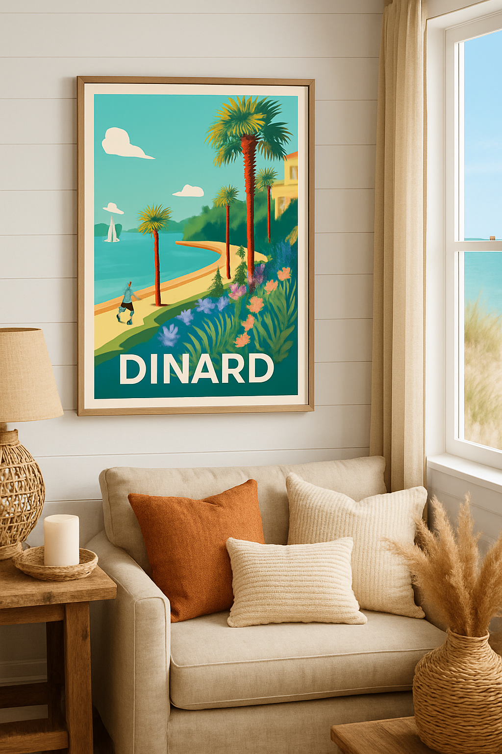 Ille-et-Vilaine France Affiche de Dinard - Évasion balnéaire et douceur de vivre
