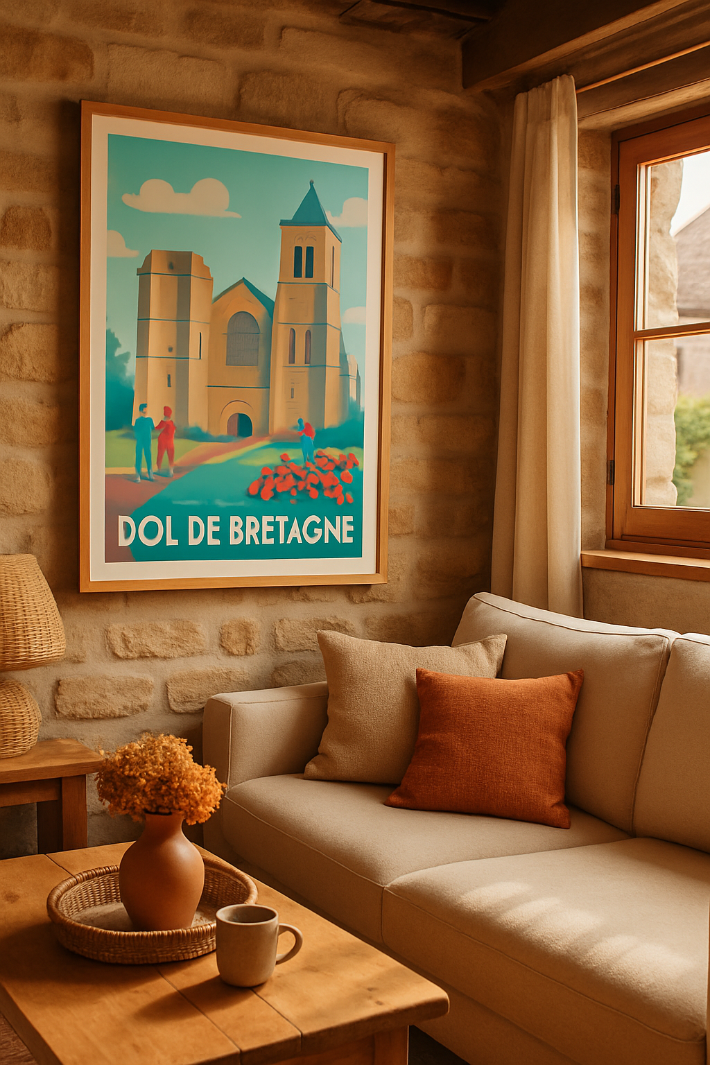 Ille-et-Vilaine France Affiche de Dol-de-Bretagne - Charme historique et sérénité bretonne