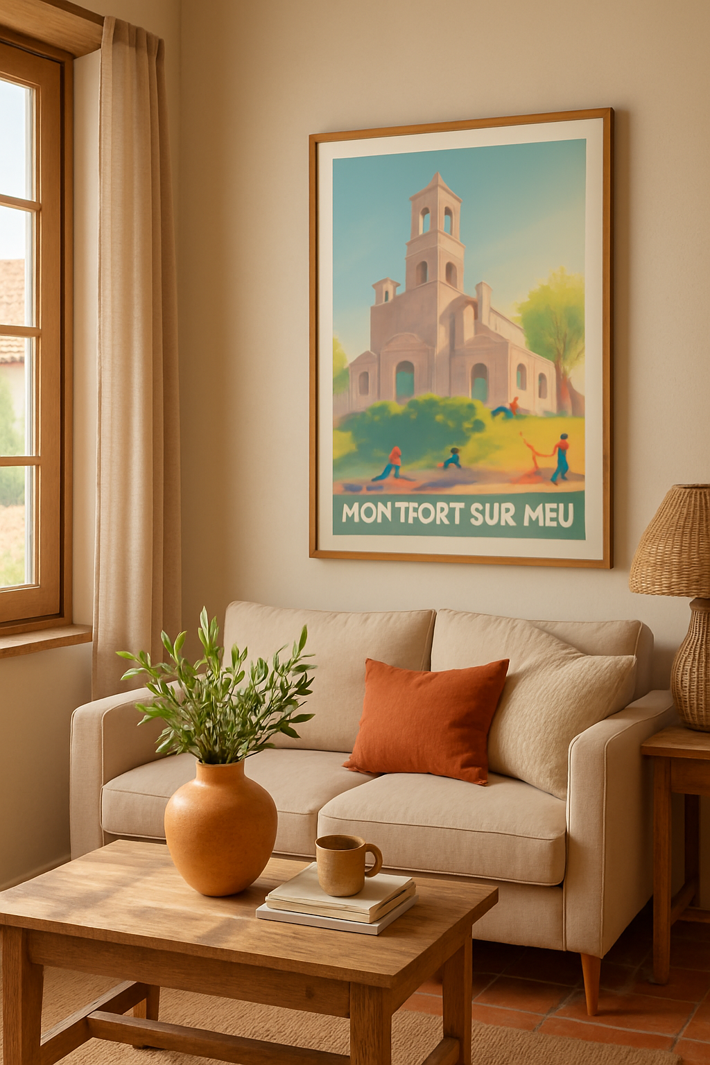 Ille-et-Vilaine France Affiche de Montfort-sur-Meu - Charme et sérénité au cœur de la ville
