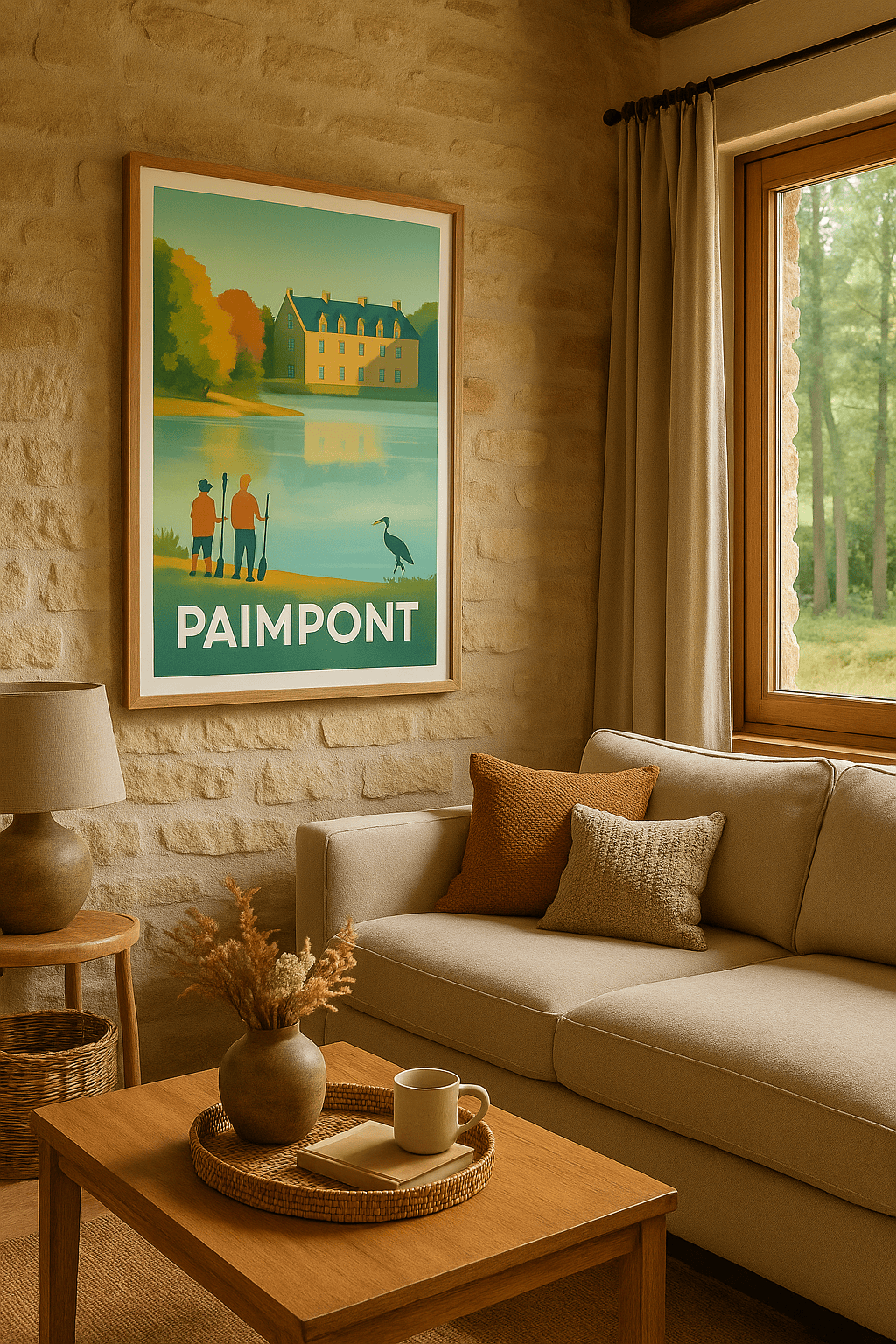 Ille-et-Vilaine France Affiche de Paimpont - Évasion au bord de l'eau