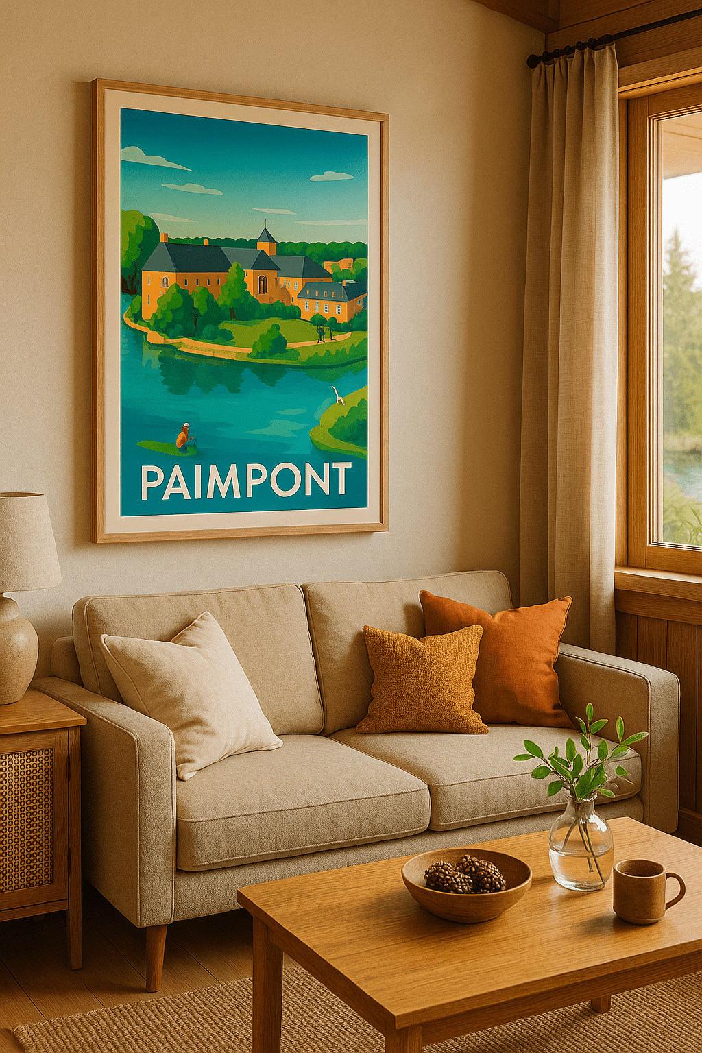 Ille-et-Vilaine France Affiche de Paimpont - Havre de paix au coeur de la nature bretonne