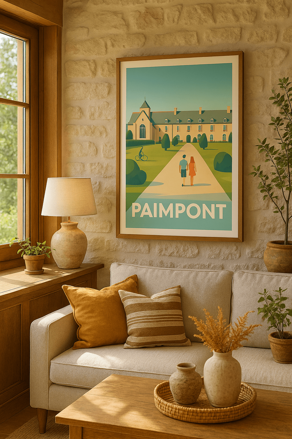 Ille-et-Vilaine France Affiche de Paimpont - Promenade romantique au cœur de la forêt