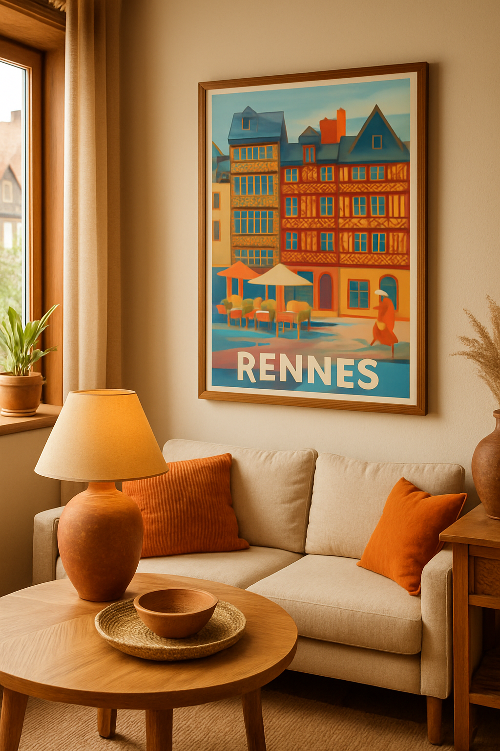 Ille-et-Vilaine France Affiche de Rennes - Charme et convivialité en plein cœur de la ville