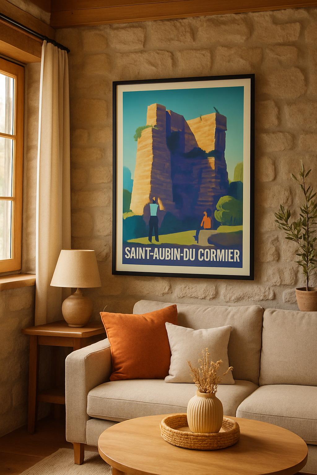 Ille-et-Vilaine France Affiche de Saint-Aubin-du-Cormier - L'héritage médiéval à portée de vue