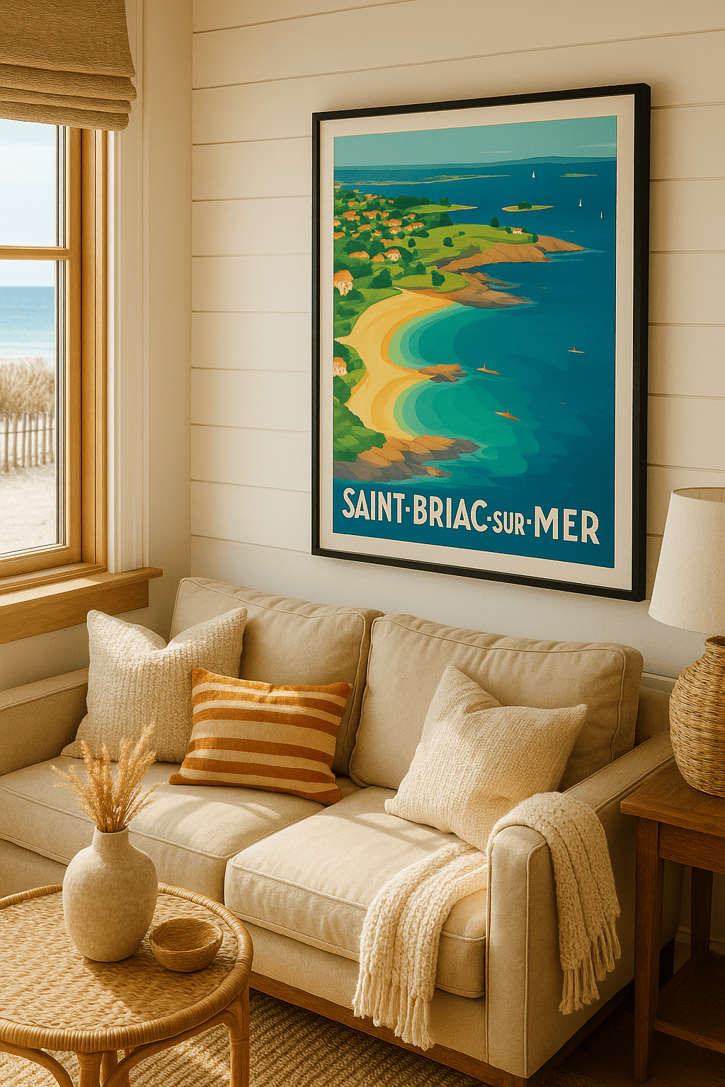 Ille-et-Vilaine France Affiche de Saint-Briac-sur-Mer - Évasion et douceur bretonne