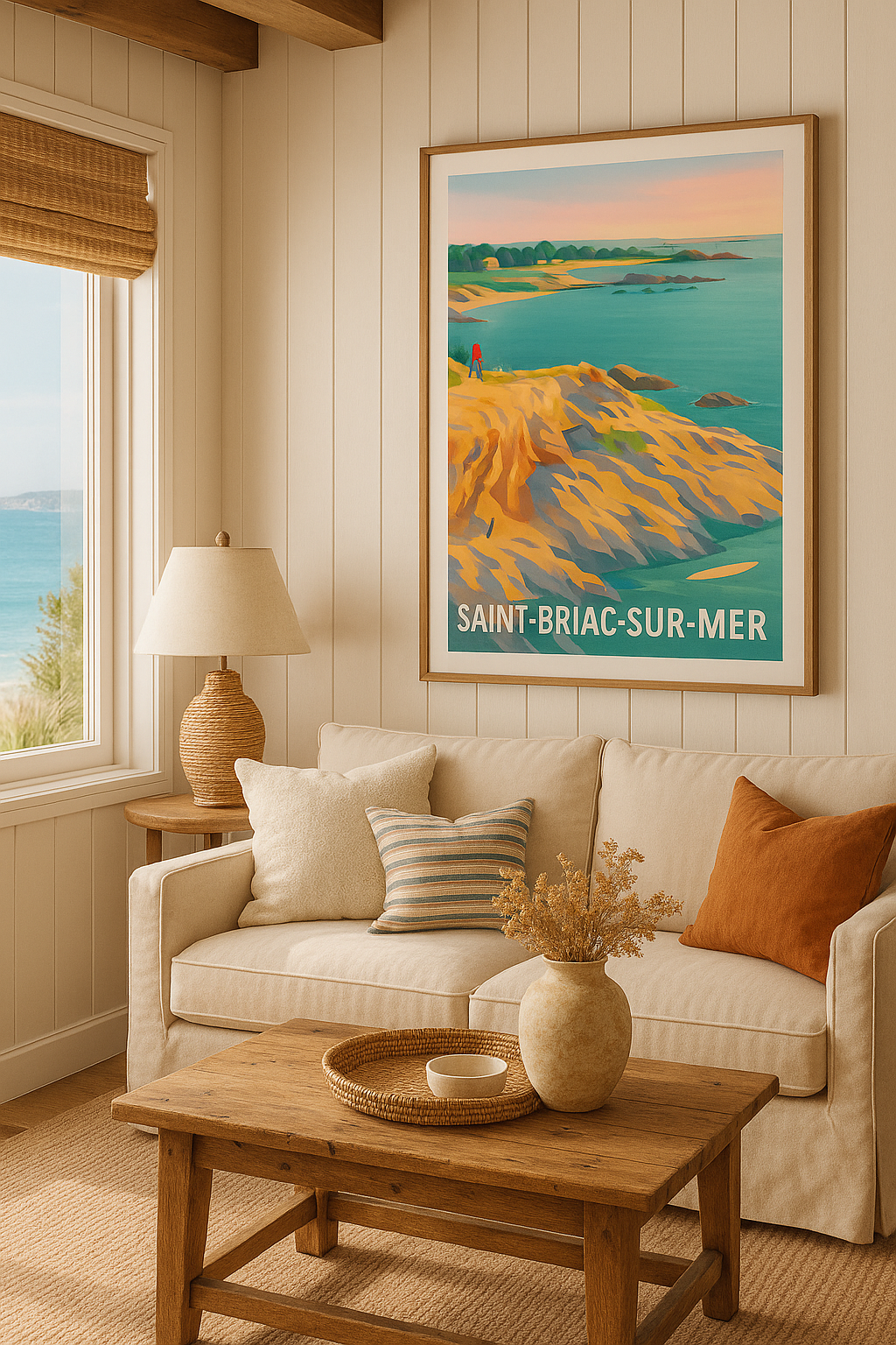 Ille-et-Vilaine France Affiche de Saint-Briac-sur-Mer - Évasion et Sérénité Bretonne