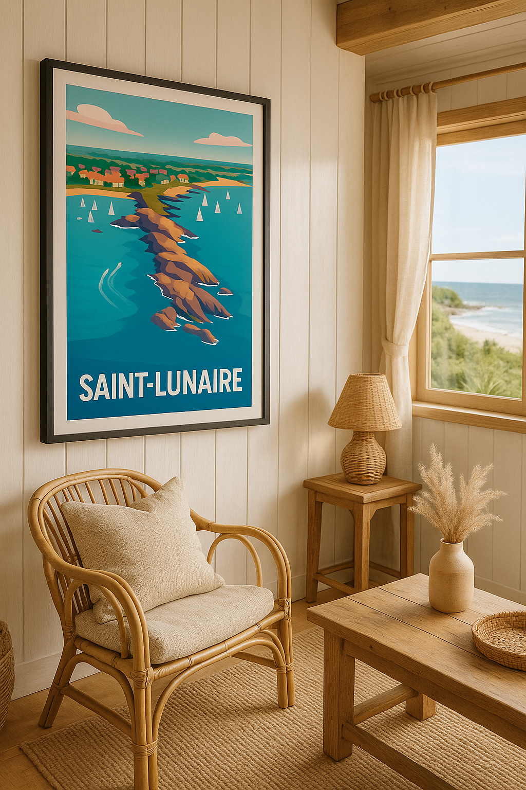 Ille-et-Vilaine France Affiche de Saint-Lunaire - L'élégance bretonne au bord de l'eau