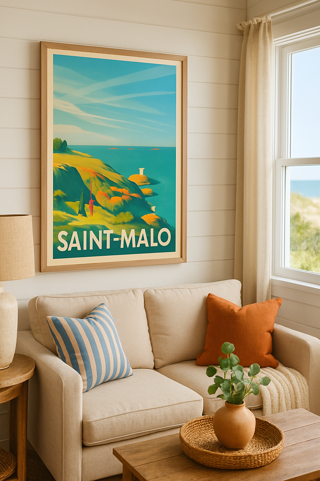 Ille-et-Vilaine France Affiche de Saint-Malo - Balade au bord de la mer