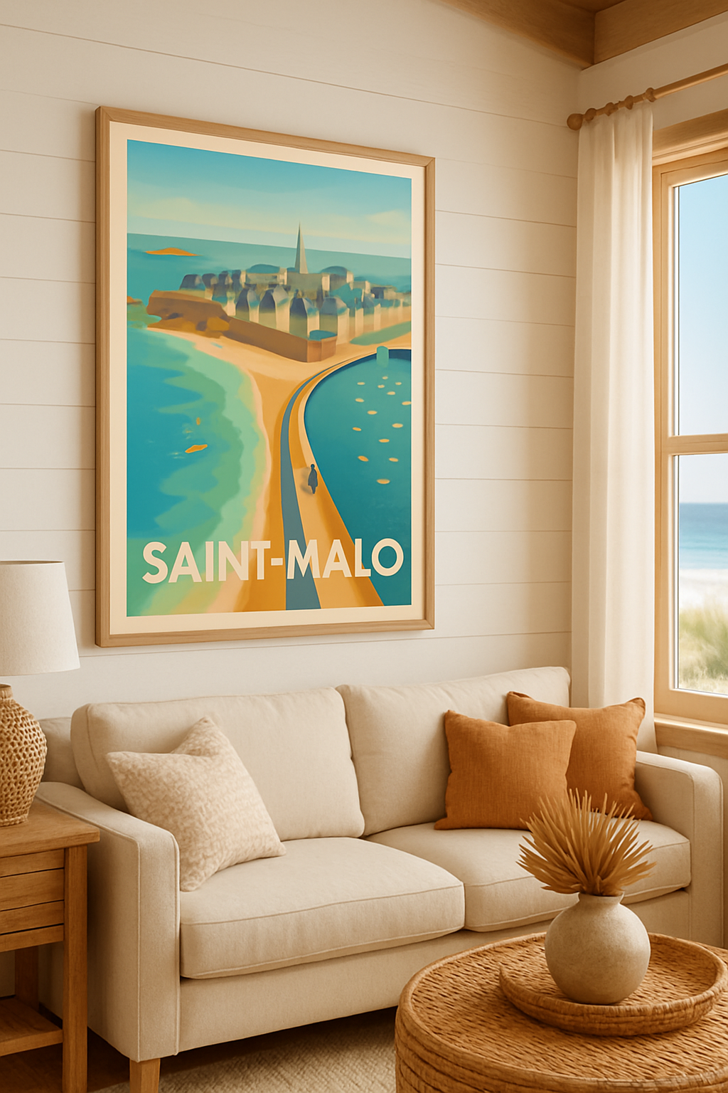Affiche Saint-Malo — Escale en bord de mer et cité corsaire · poster d'art de Saint-Malo